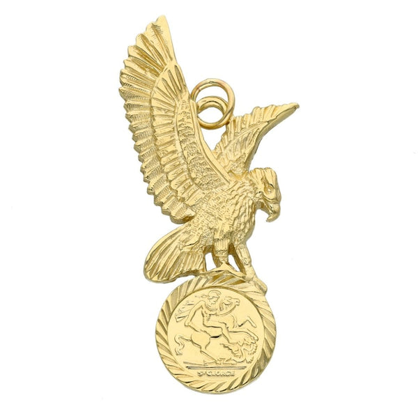 9ct Yellow Gold Eagle & St. George Pendant - 4.1g