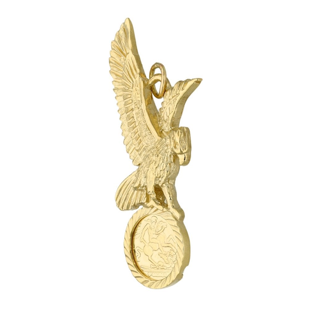 9ct Yellow Gold Eagle & St. George Pendant - 4.1g