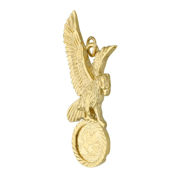 9ct Yellow Gold Eagle & St. George Pendant - 4.1g
