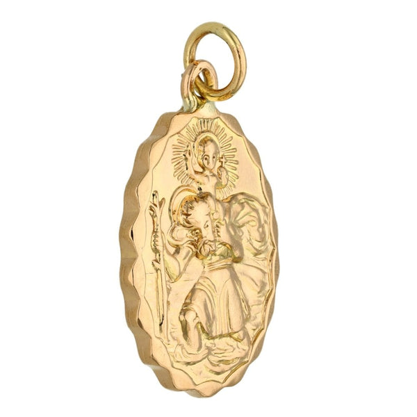 9ct Yellow Gold St. Christopher Pendant - 16.9g