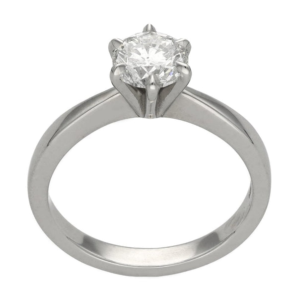 18ct White Gold Diamond Solitaire Ring - Size N - 1.08ct