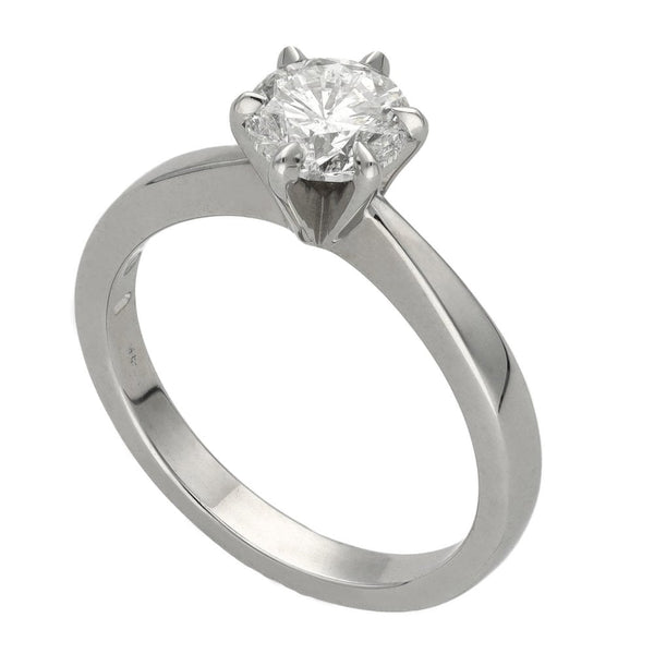 18ct White Gold Diamond Solitaire Ring - Size N - 1.08ct