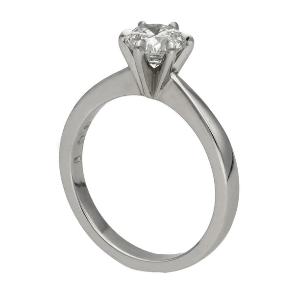 18ct White Gold Diamond Solitaire Ring - Size N - 1.08ct
