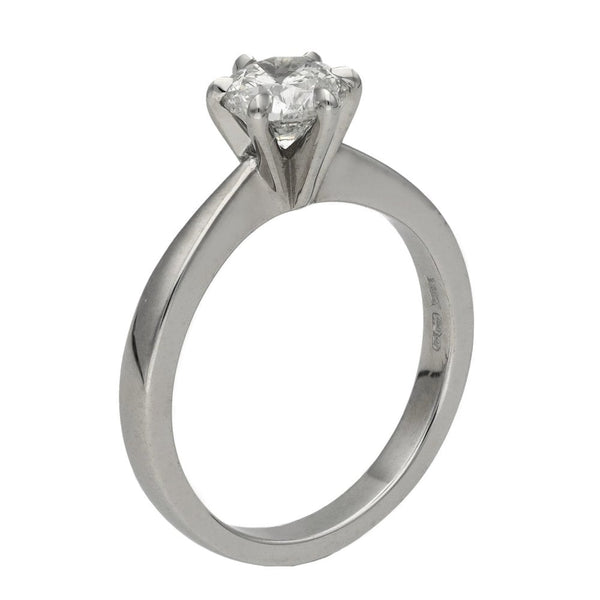 18ct White Gold Diamond Solitaire Ring - Size N - 1.08ct