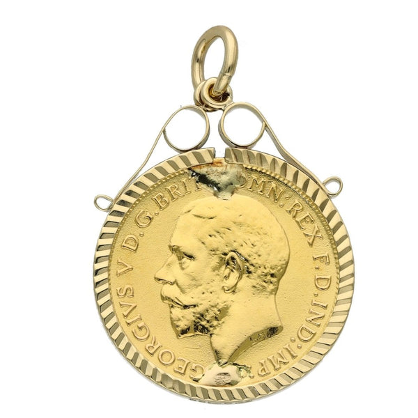 1912 Yellow Gold Half Sovereign Coin Pendant - 5.1g