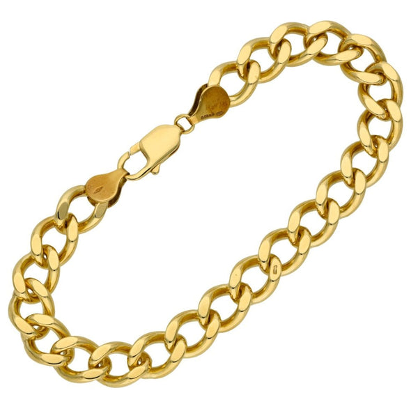Ladies 9ct Yellow Gold 8" Curb Bracelet - 32.5g