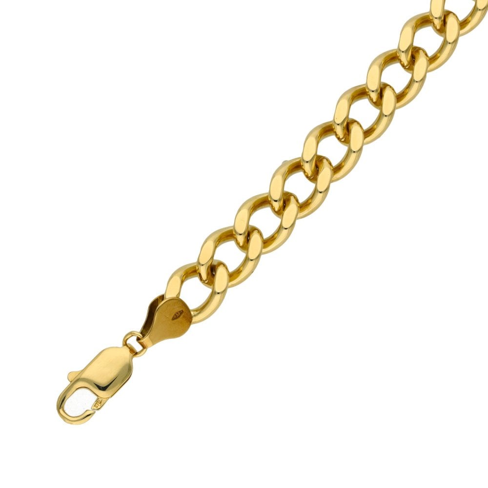 Ladies 9ct Yellow Gold 8" Curb Bracelet - 32.5g