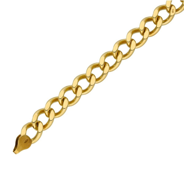 Ladies 9ct Yellow Gold 8" Curb Bracelet - 32.5g