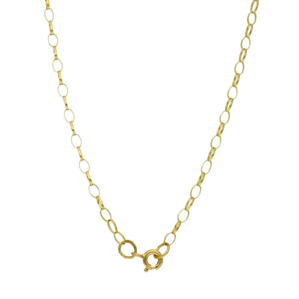 9ct Yellow Gold Locket & Belcher Chain - 28" - 6.1g