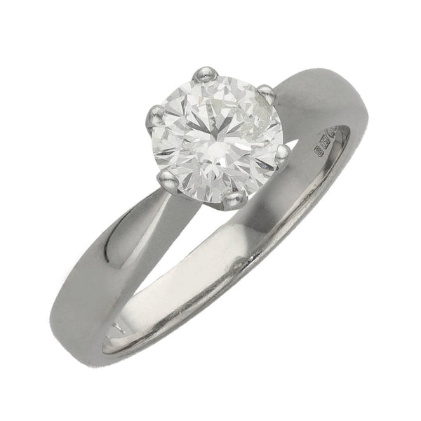 Ladies 18ct White Gold Diamond Solitaire Ring - Size L½ - 1.00ct