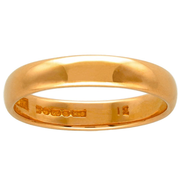 22ct Yellow Gold 4mm Wedding Ring - 5.2g