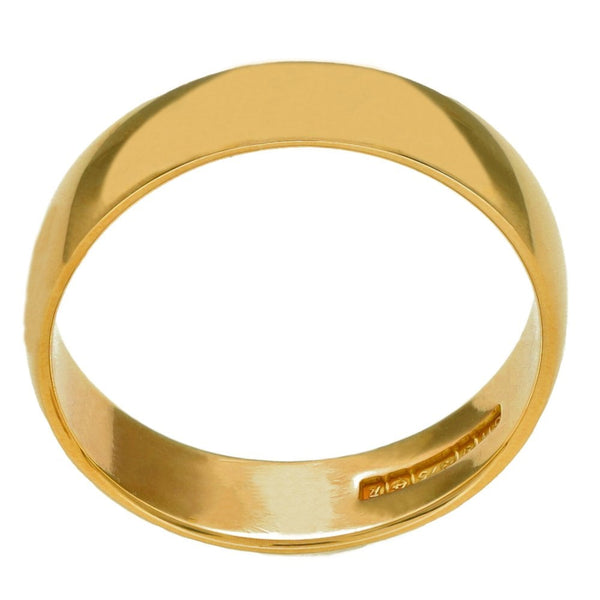 9ct Yellow Gold 6mm Wedding Ring - 4.9g - Size T