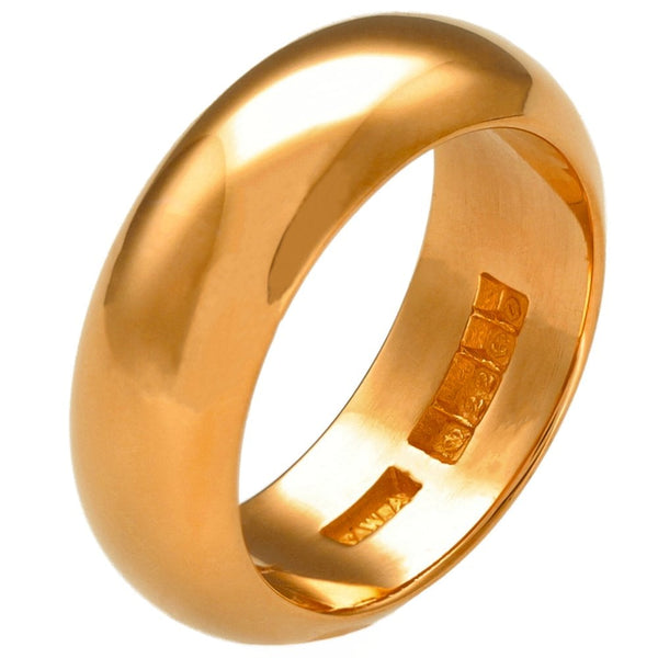 22ct Yellow Gold 7mm D-Shape Wedding Ring - 14.3g