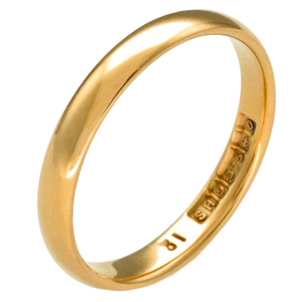 Ladies 9ct Rose Gold Wedding Ring - 3mm - Size L