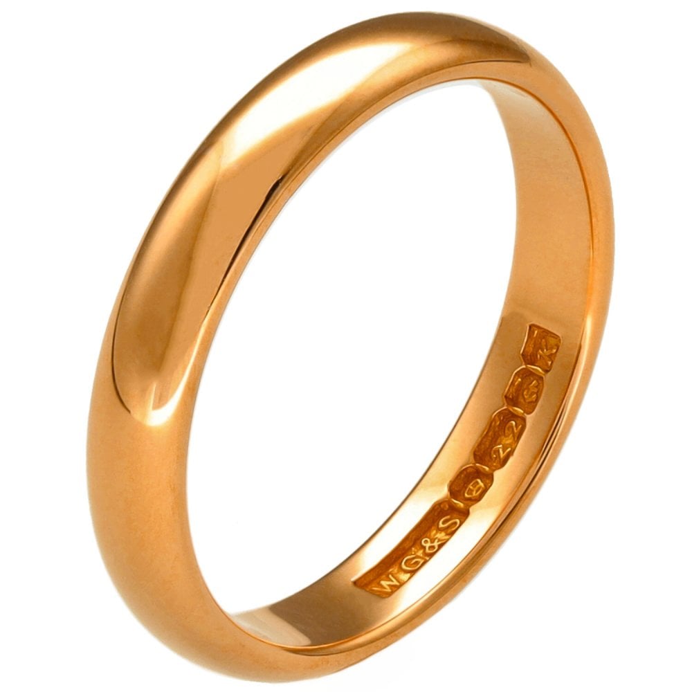 22ct Yellow Gold 4mm Wedding Ring - 5.3g