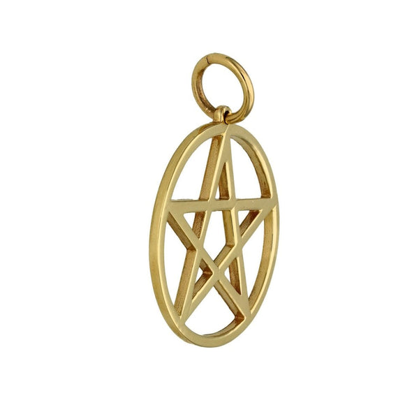9ct Yellow Gold Medium 5 Pointed Star Pendant - 21x21x1mm - 2.3g