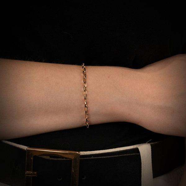 Ladies 9ct Yellow Gold Anchor Link Bracelet - 8" - 6.4g