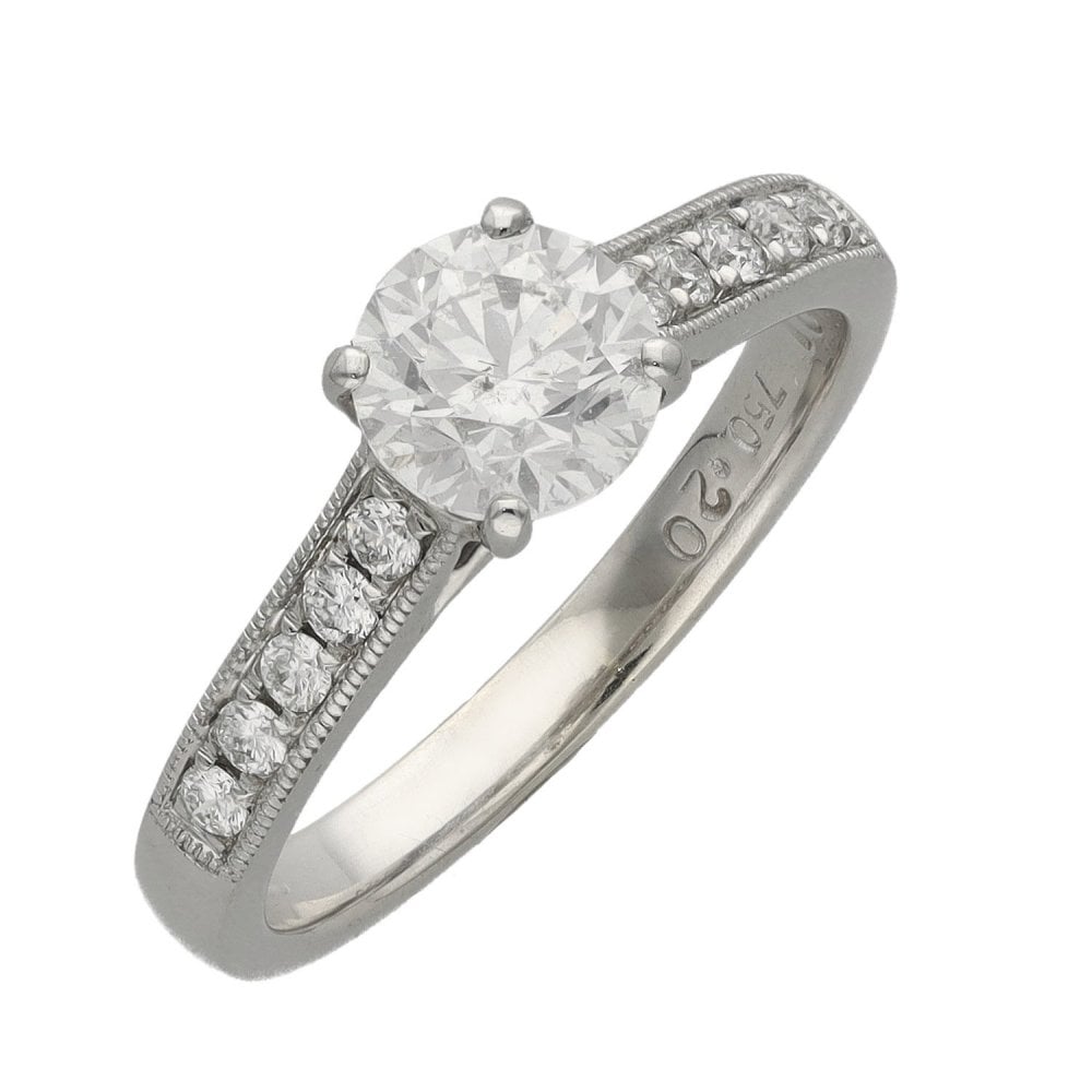 Ladies 18ct White Gold Diamond Engagement Ring - 1.21ct