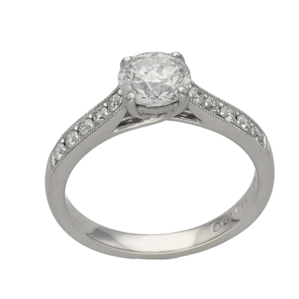 Ladies 18ct White Gold Diamond Engagement Ring - 1.21ct