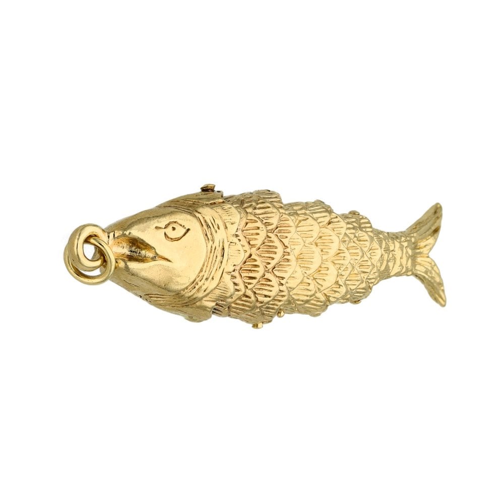9ct Yellow Gold Fish Pendant - 6.2g
