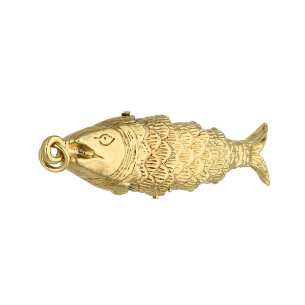 9ct Yellow Gold Fish Pendant - 6.2g