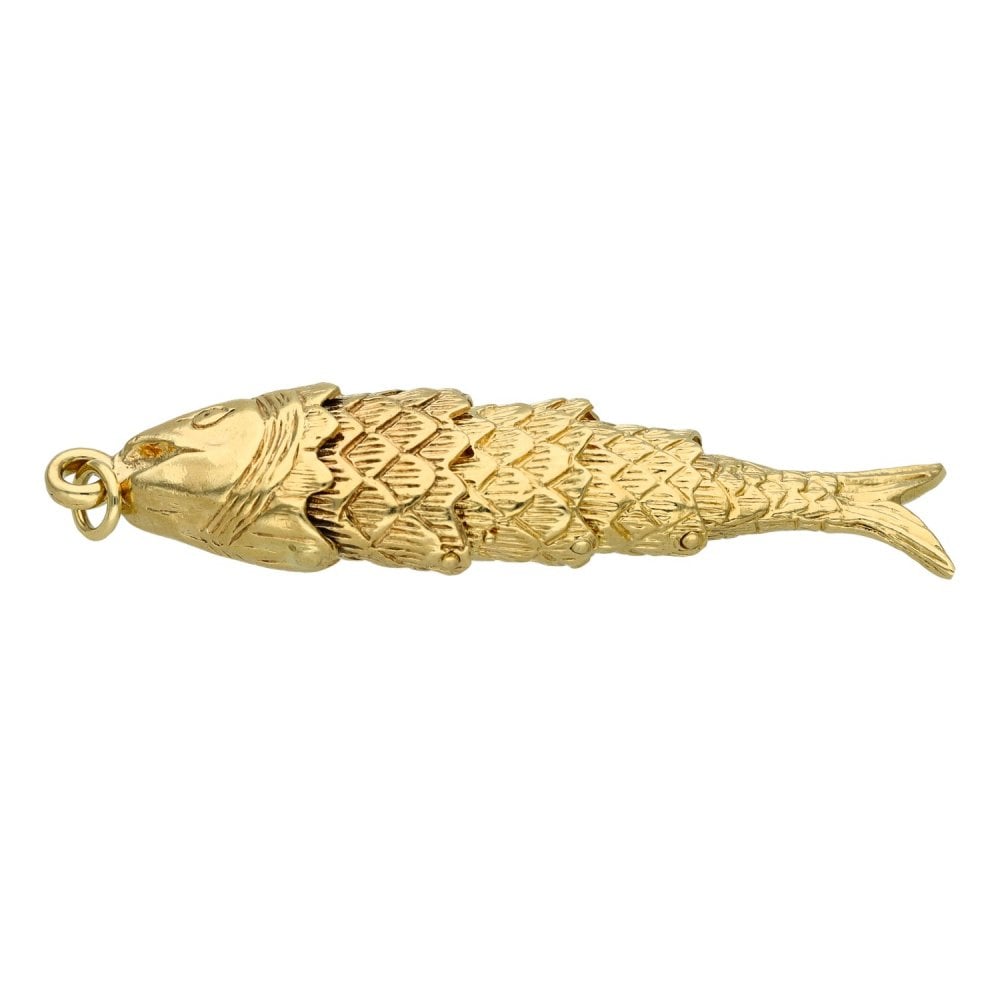 9ct Yellow Gold Fish Pendant - 6.2g
