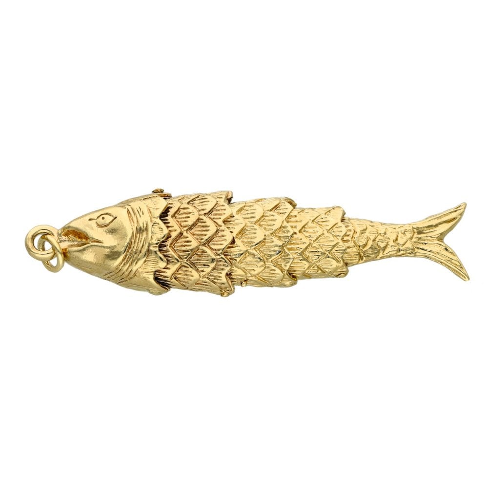 9ct Yellow Gold Fish Pendant - 6.2g