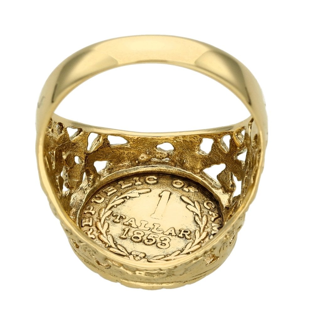 9ct Yellow Gold Tallar Coin Ring - Size M