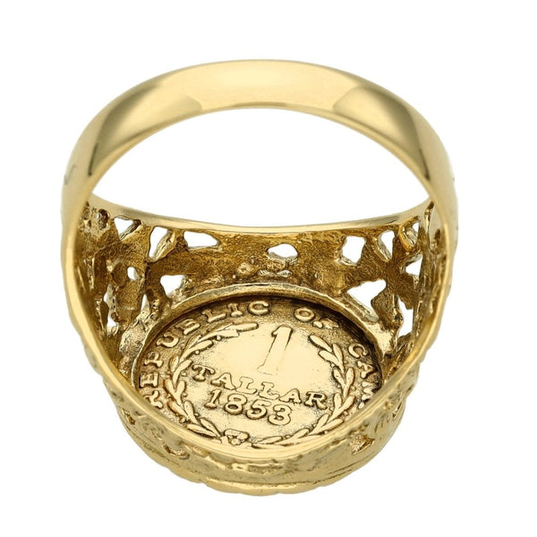 9ct Yellow Gold Tallar Coin Ring - Size M