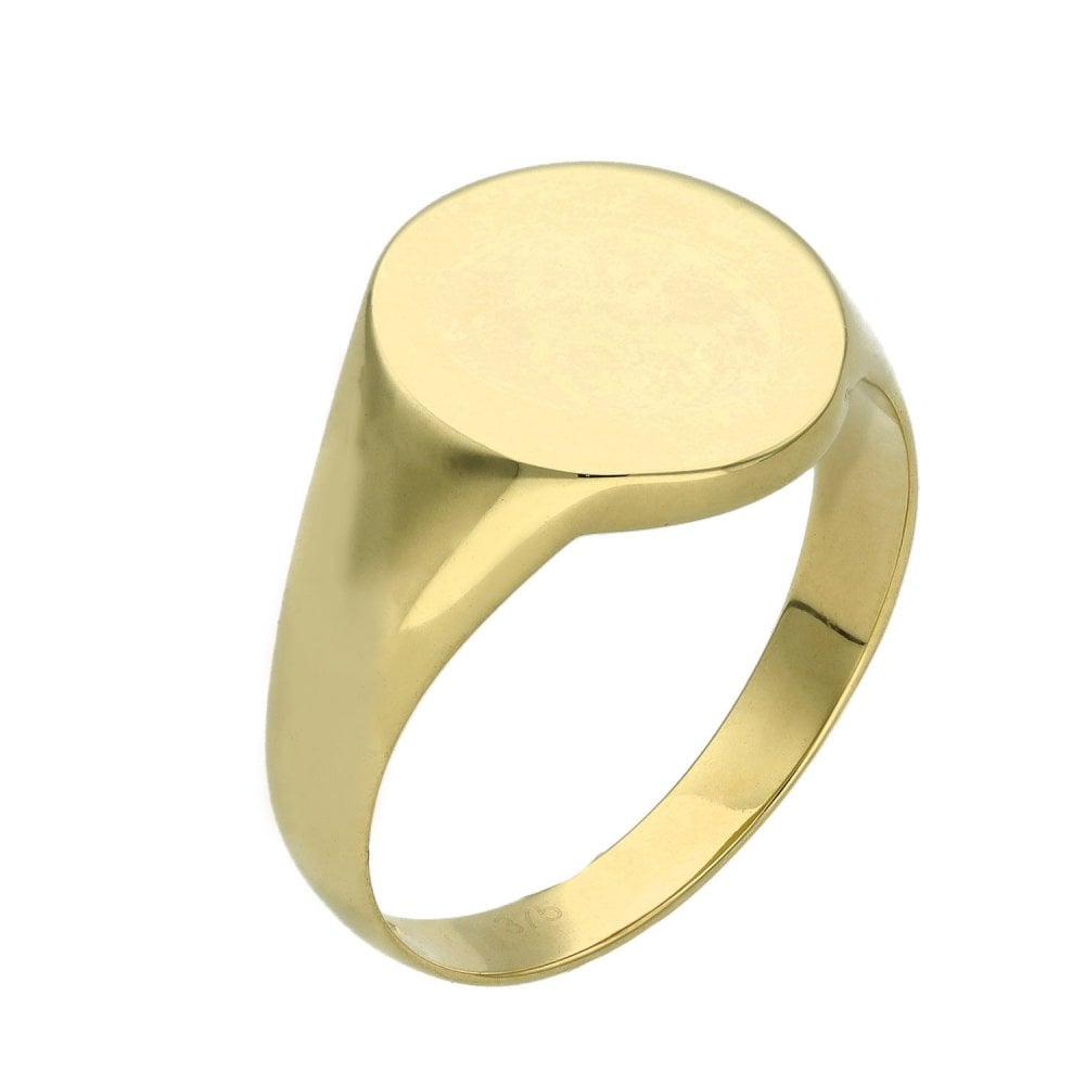 Gents 9ct Yellow Gold Signet Ring - Size Q½