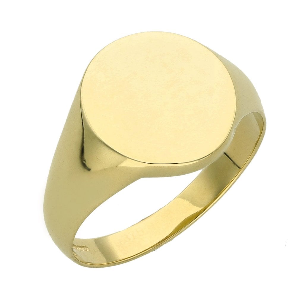 Gents 9ct Yellow Gold Signet Ring - Size Q½
