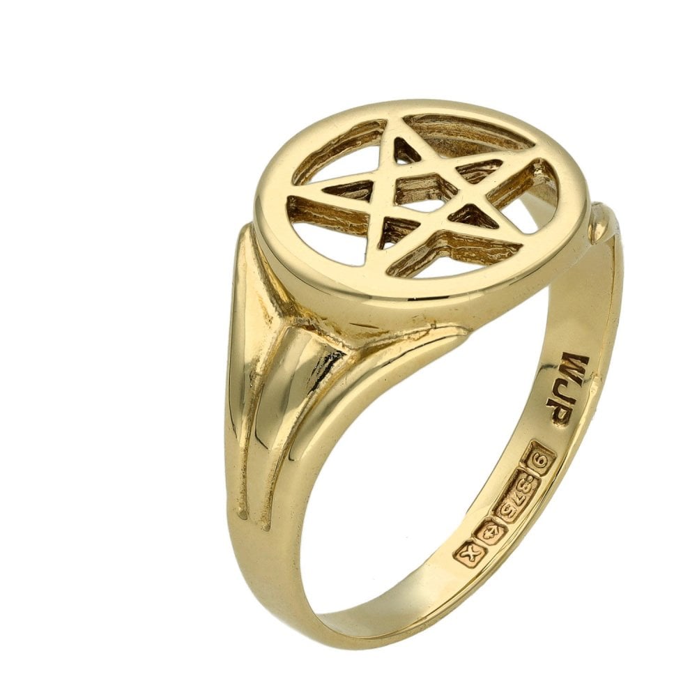9ct Yellow Gold Five Pointed Star Ring - 3.2g