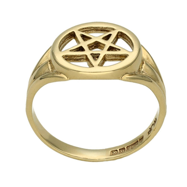 9ct Yellow Gold Five Pointed Star Ring - 3.2g