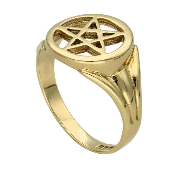 9ct Yellow Gold Five Pointed Star Ring - 3.2g