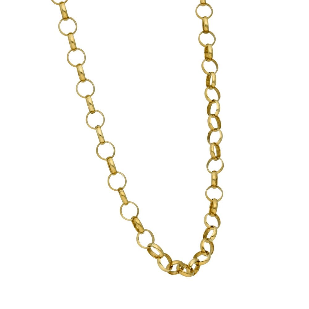 Ladies 9ct Yellow Gold Belcher Chain - 18" - 9.2g