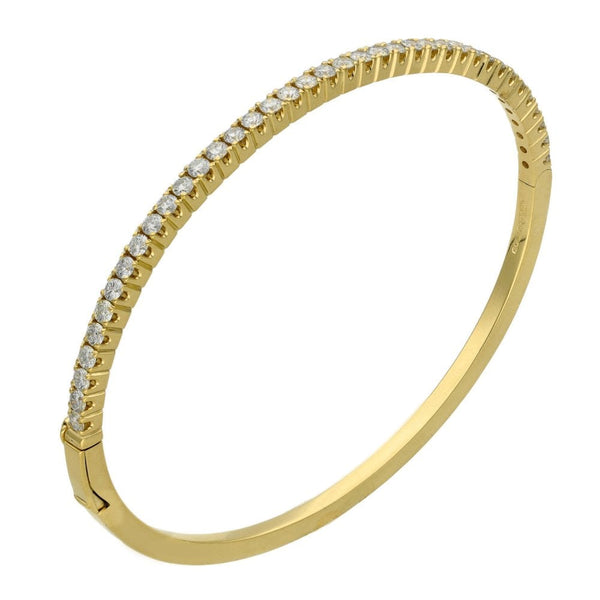Ladies 18ct White Gold Diamond Set Tennis Bangle - 1.59ct