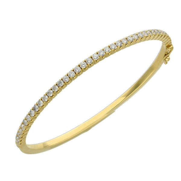 Ladies 18ct White Gold Diamond Set Tennis Bangle - 1.59ct