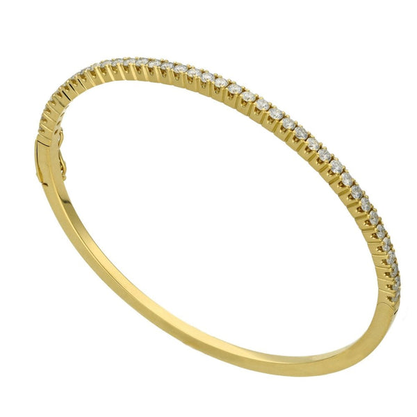 Ladies 18ct White Gold Diamond Set Tennis Bangle - 1.59ct