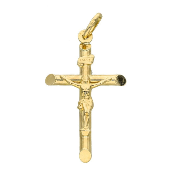 Ladies 9ct Yellow Gold Crucifix Pendant - 1.6g