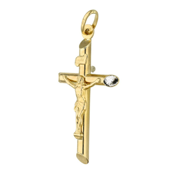 Ladies 9ct Yellow Gold Crucifix Pendant - 1.6g