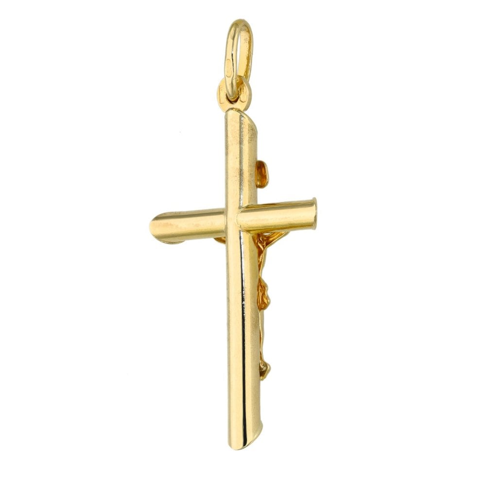 Ladies 9ct Yellow Gold Crucifix Pendant - 1.6g