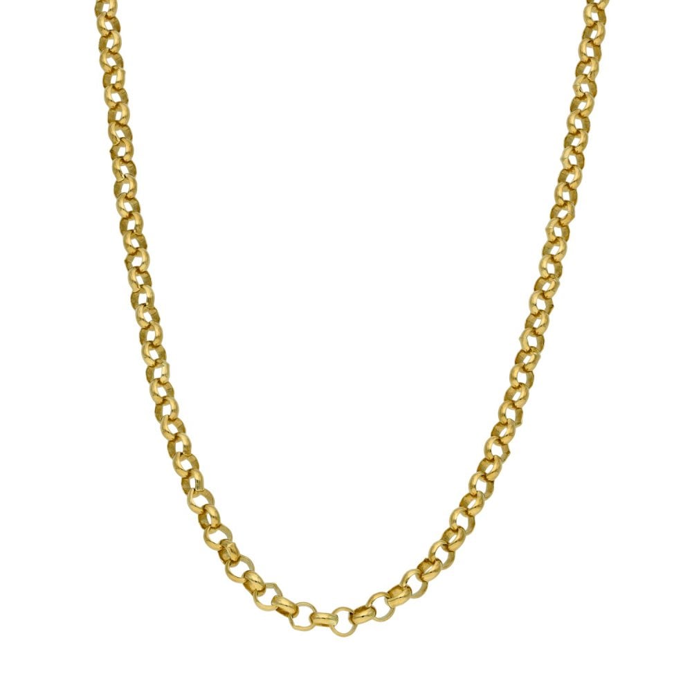 Ladies 9ct Yellow Gold Belcher Chain - 20" - 10.2g