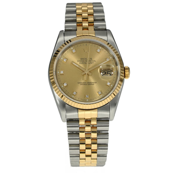 Datejust 16233 - Mens Watch - Diamond Champagne Dial - 1993