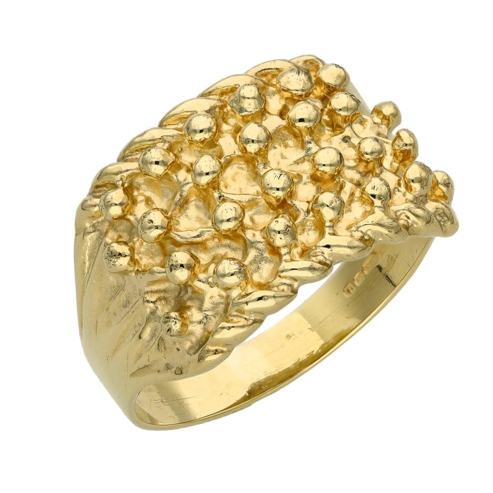 Gents 9ct Yellow Gold Keeper Ring - Size U