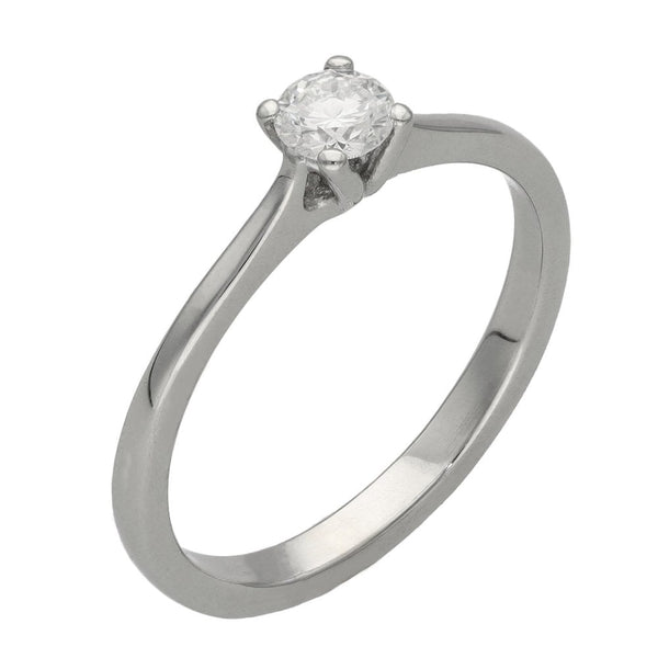 Ladies 18ct White Gold Diamond Solitaire Engagement Ring - H/I