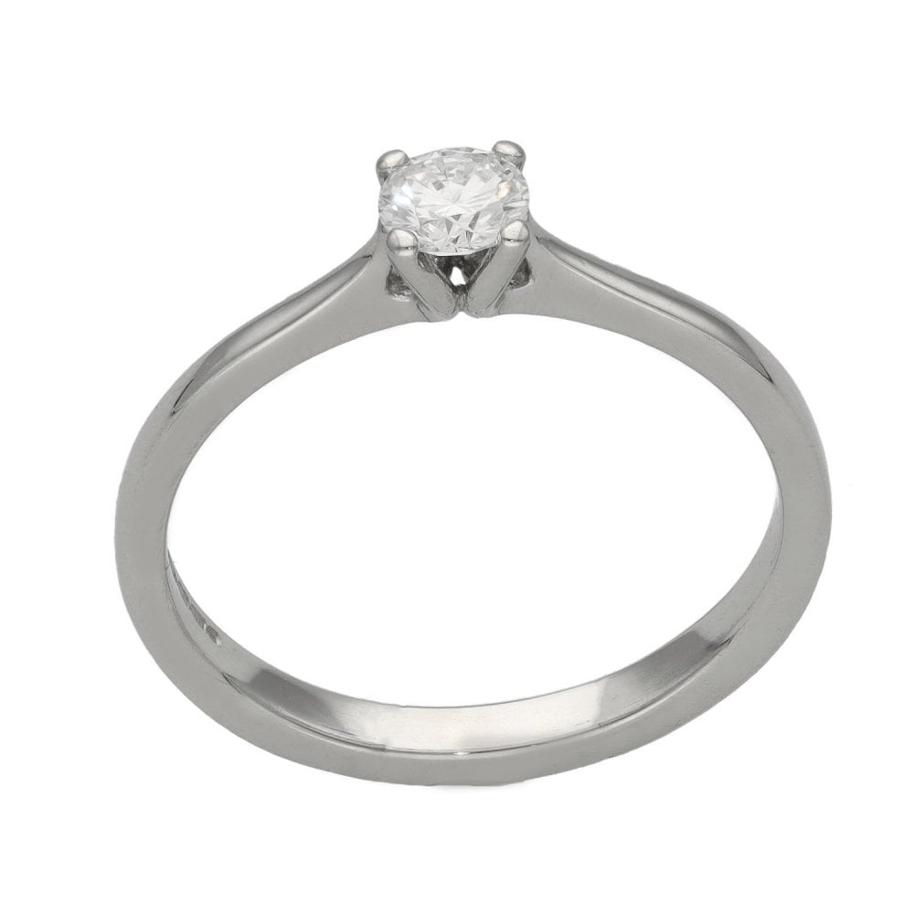 Ladies 18ct White Gold Diamond Solitaire Engagement Ring - H/I