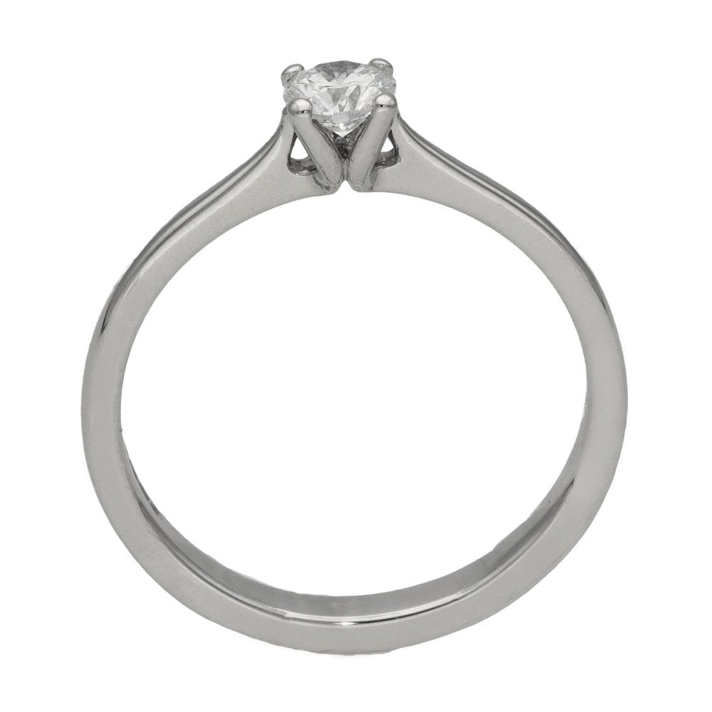 Ladies 18ct White Gold Diamond Solitaire Engagement Ring - H/I