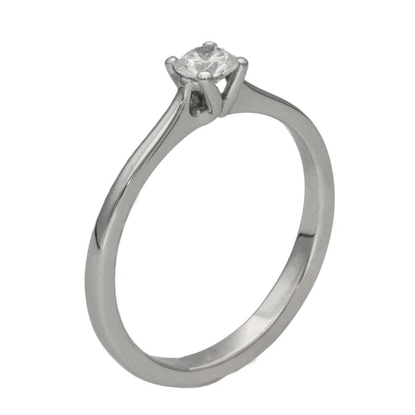 Ladies 18ct White Gold Diamond Solitaire Engagement Ring - H/I