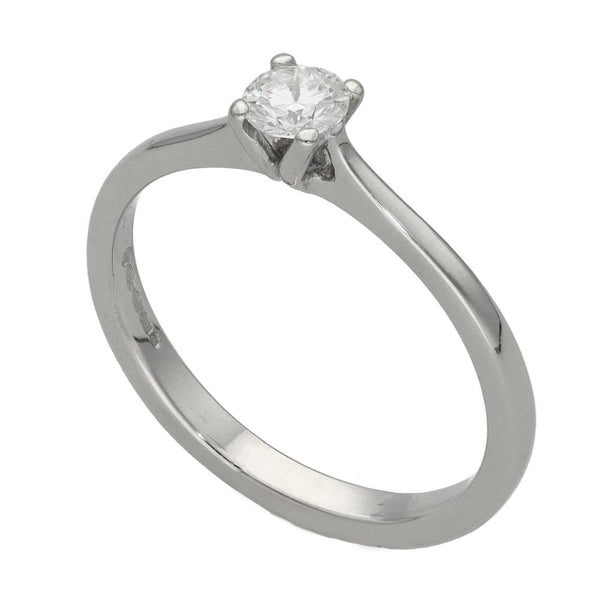 Ladies 18ct White Gold Diamond Solitaire Engagement Ring - H/I