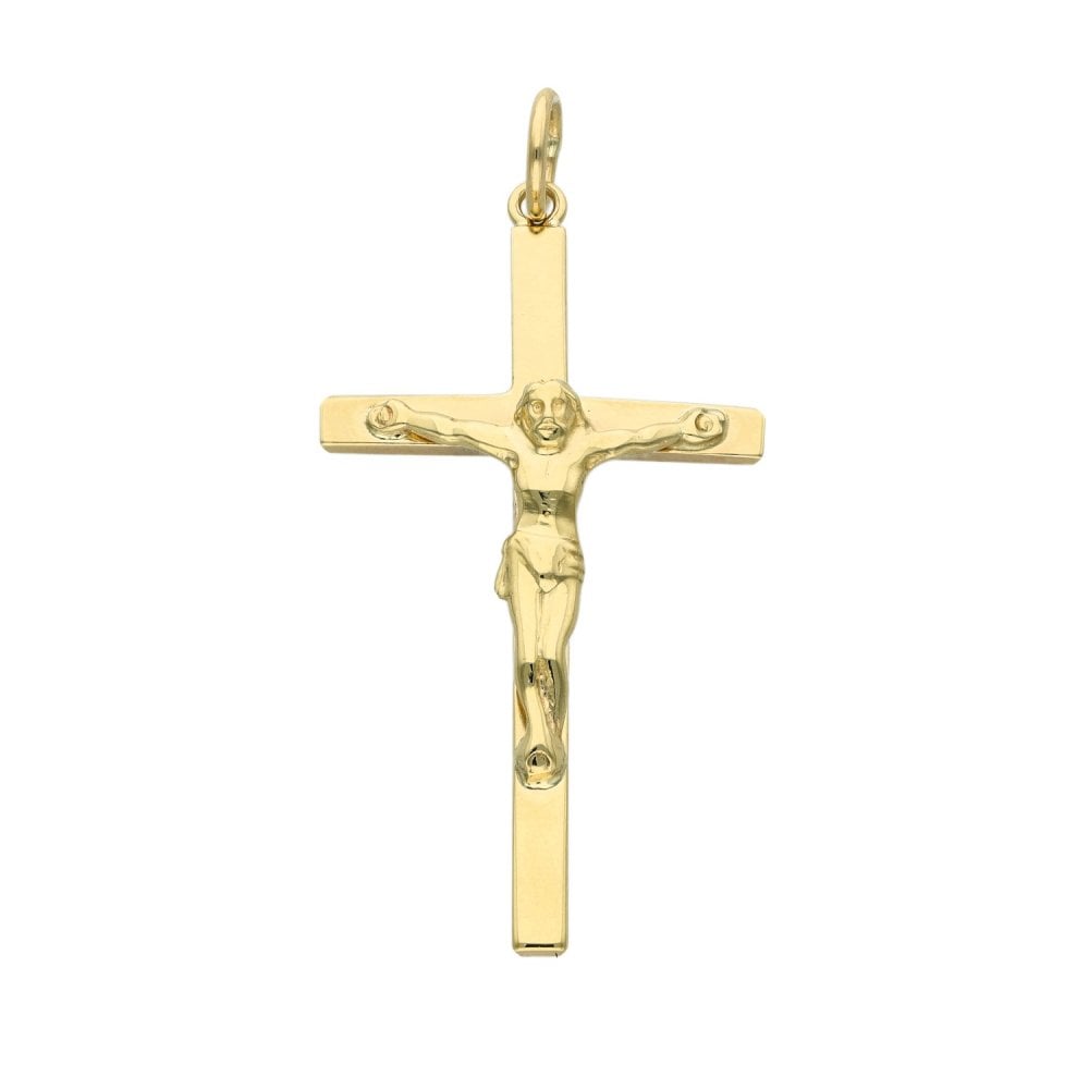 Ladies 9ct Yellow Gold Crucifix Pendant - 2.9g